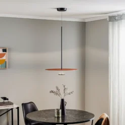 Lámpara colgante LED Vibia Flat 1 luz Ø 55 cm terracota