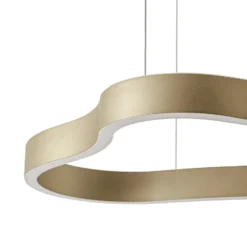 Lámpara colgante LED Vikali de Lucande, dorada, CCT, atenuable, 90 x 45 cm