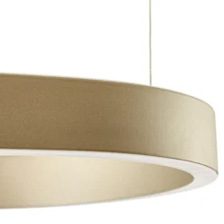Lámpara colgante LED Vikali de Lucande, dorada, CCT, atenuable, 90 x 45 cm