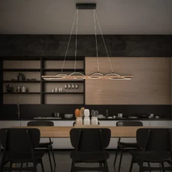 Lámpara colgante LED Vinka, de 2 luces, 98 cm de longitud, color madera