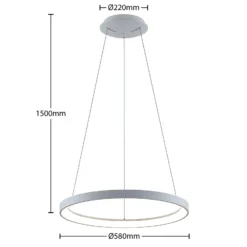 Lámpara colgante LED Vivy de Arcchio, Ø 58 cm, blanca, metal