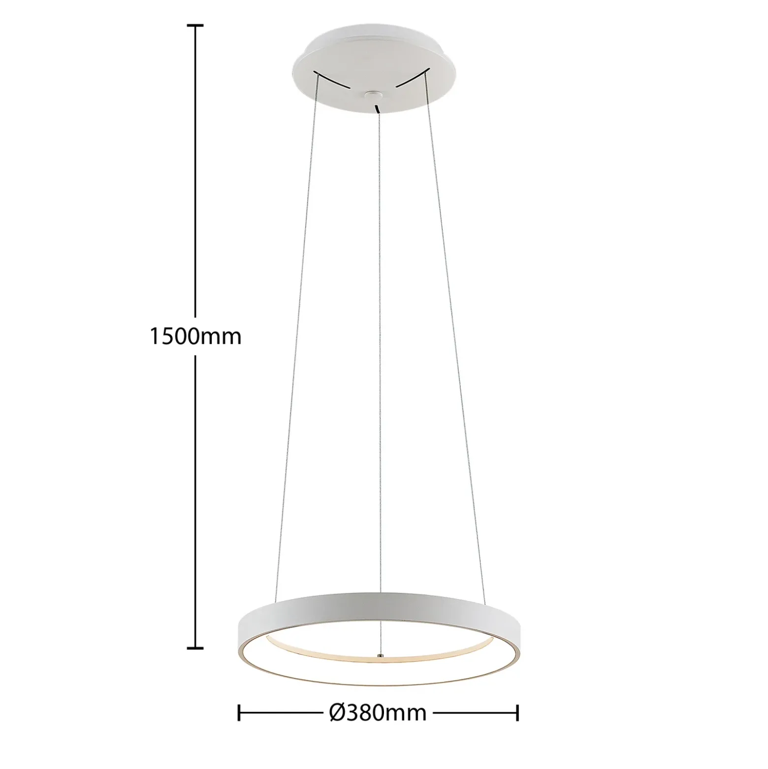 Lámpara colgante LED Vivy de Arcchio, Ø 38 cm, blanca, metal