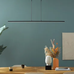 Lámpara colgante LED Zelena, negra, longitud 122cm, metal, CCT