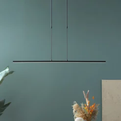 Lámpara colgante LED Zelena, negra, longitud 122cm, metal, CCT