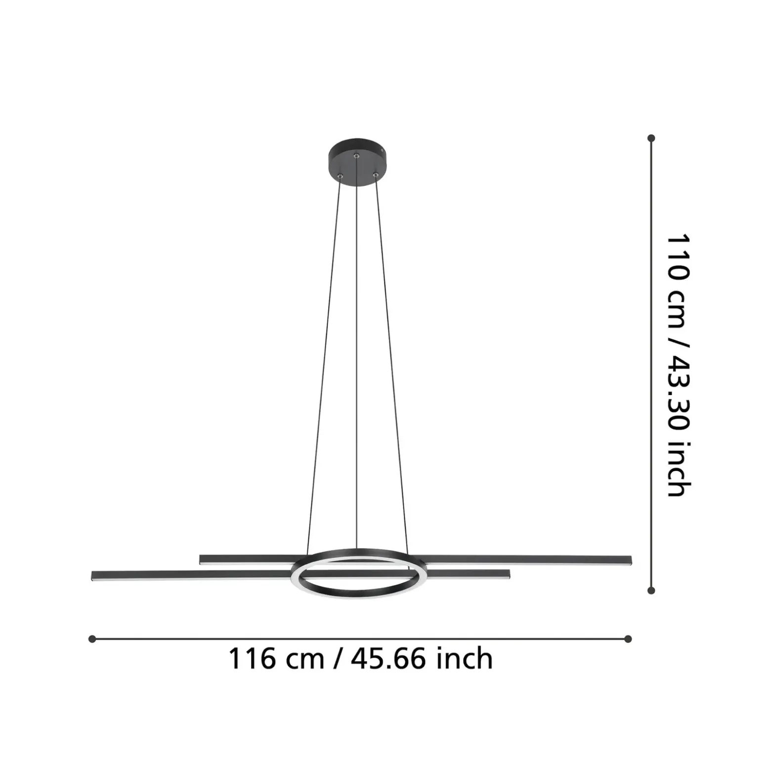 Lámpara colgante LED Zillerio-Z negro ZigBee CCT Dime