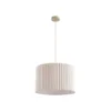 Lámpara colgante Libbie de Lindby, Ø 45 cm, lino, color crema