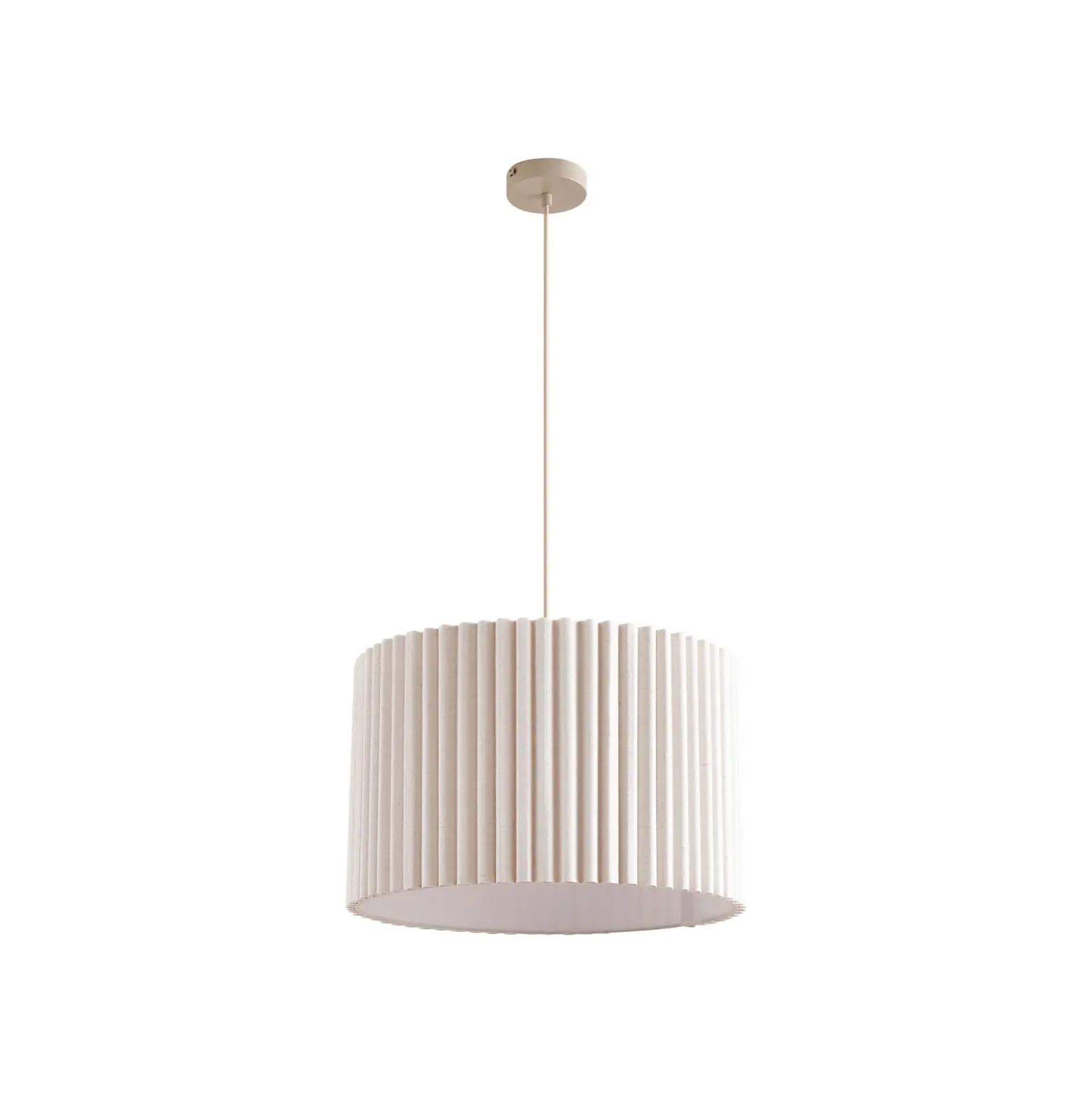 Lámpara colgante Libbie de Lindby, Ø 45 cm, lino, color crema