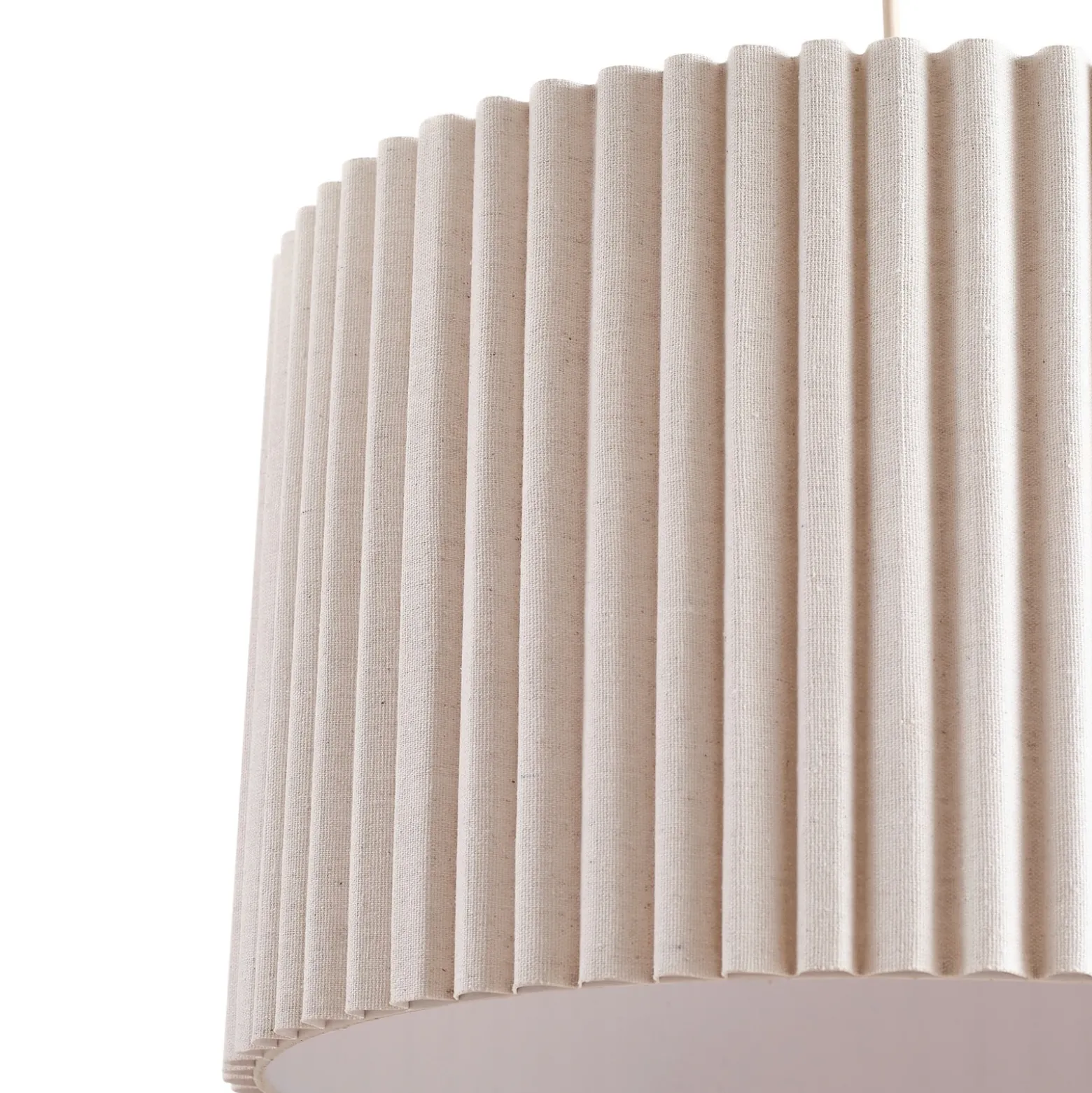 Lámpara colgante Libbie de Lindby, Ø 45 cm, lino, color crema