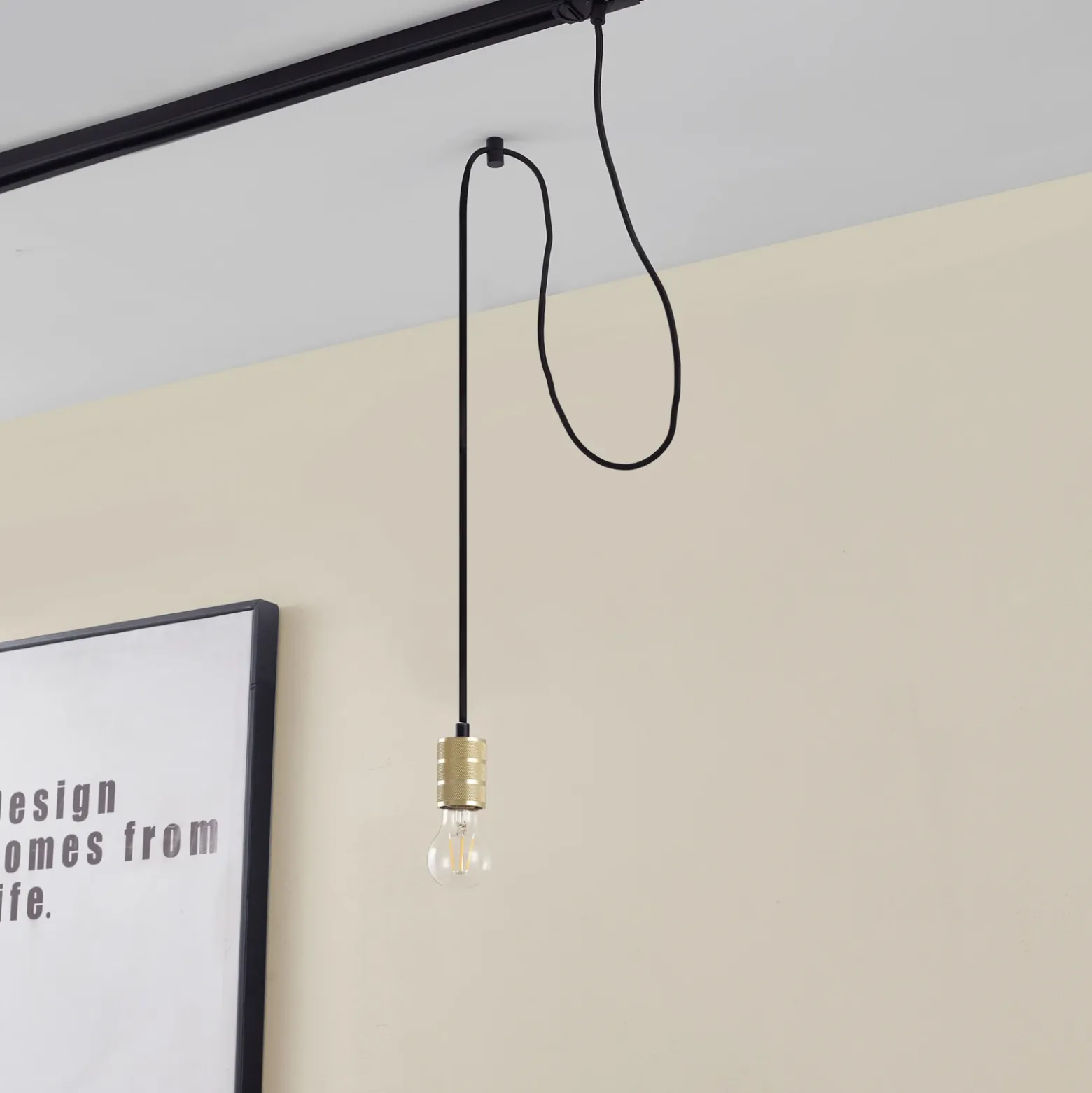 Lámpara colgante Linaro de Lindby, Ø 4,6 cm, dorada, monofásica, E27