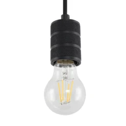 Lámpara colgante Linaro de Lindby, Ø 4,6 cm, negra, monofásica, E27