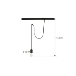 Lámpara colgante Linaro de Lindby, Ø 4,6 cm, negra, monofásica, E27