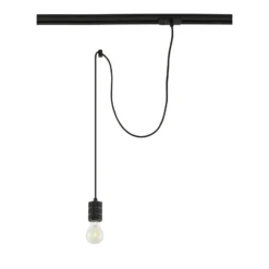 Lámpara colgante Linaro de Lindby, Ø 4,6 cm, negra, monofásica, E27