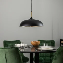 Lámpara colgante Lincoln, negro/dorado