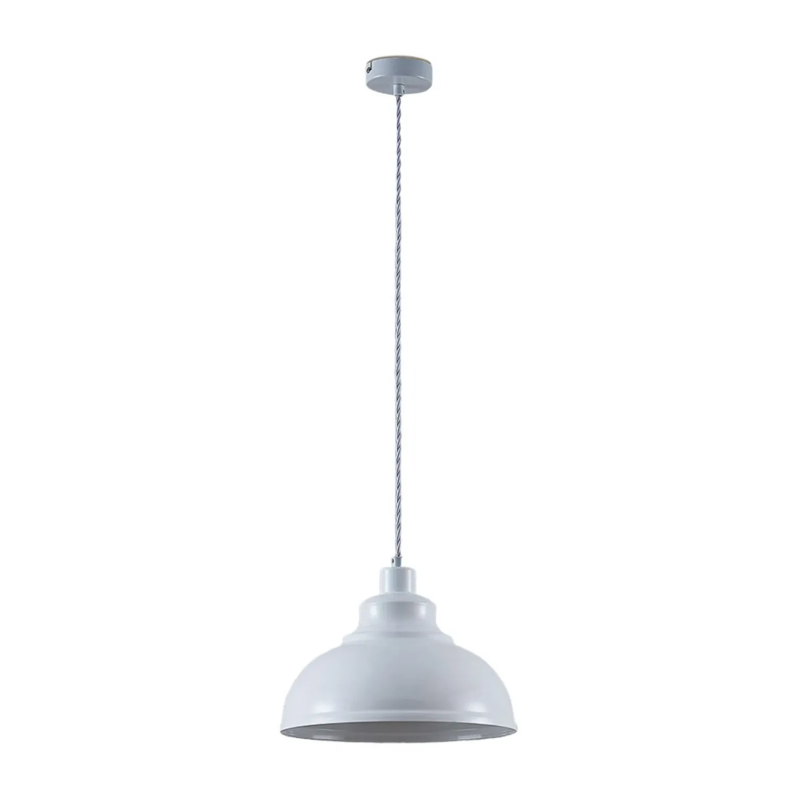 Lámpara colgante Lindby Albertine, 29 cm, blanca, metal