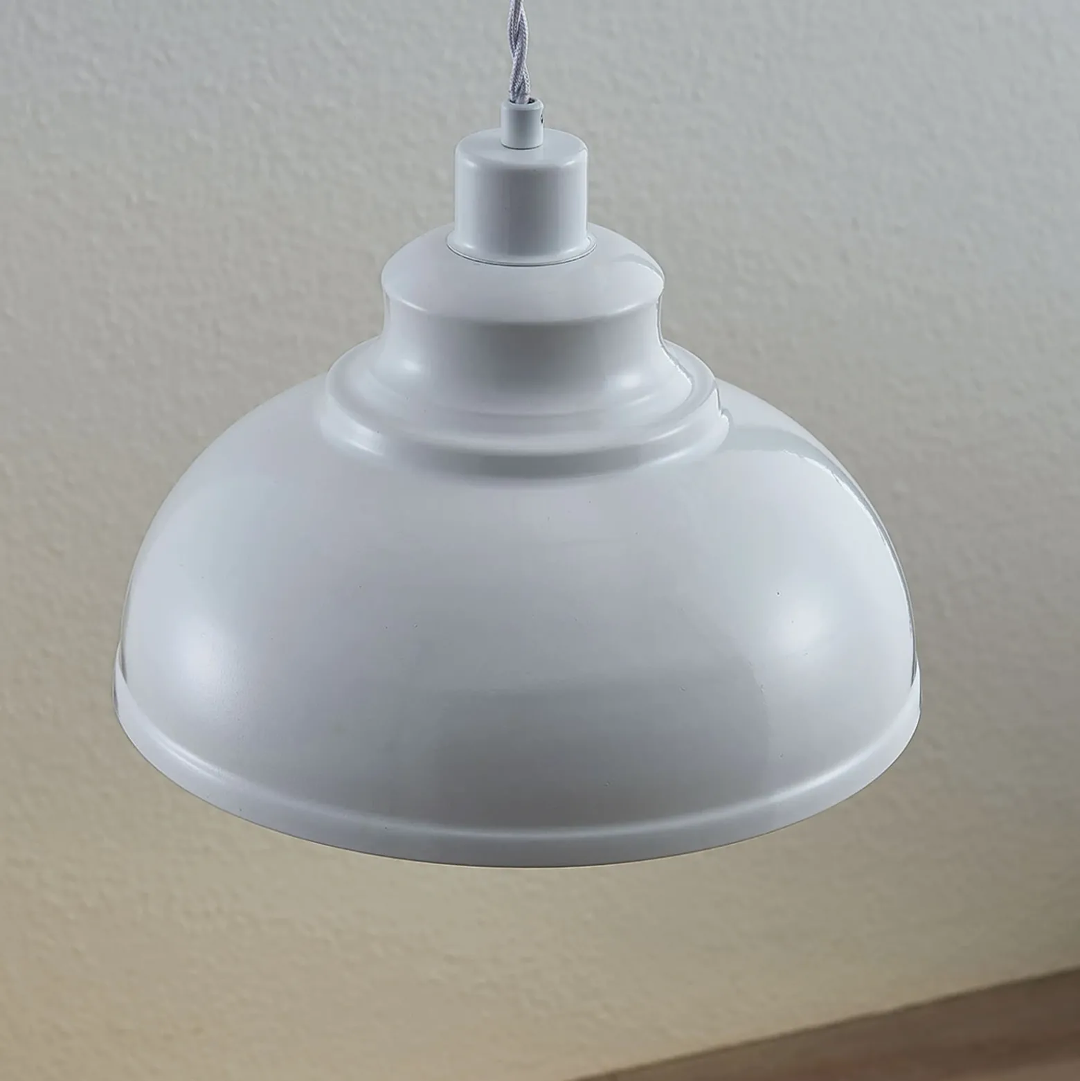 Lámpara colgante Lindby Albertine, 29 cm, blanca, metal