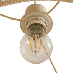 Lámpara colgante Lindby Anuva, Ø 45 cm, beige, papel, E27