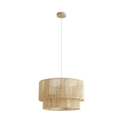 Lámpara colgante Lindby Anuva, Ø 45 cm, beige, papel, E27
