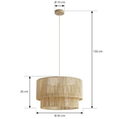 Lámpara colgante Lindby Anuva, Ø 45 cm, beige, papel, E27