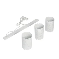 Lámpara colgante Lindby Aralena, blanca, 3 luces, longitud 92 cm