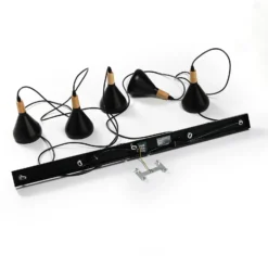 Lámpara colgante Lindby Arina, 100 cm, negra, 5 luces