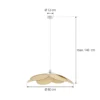 Lámpara colgante Lindby Astraia, natural/blanco, ratán, Ø 80 cm
