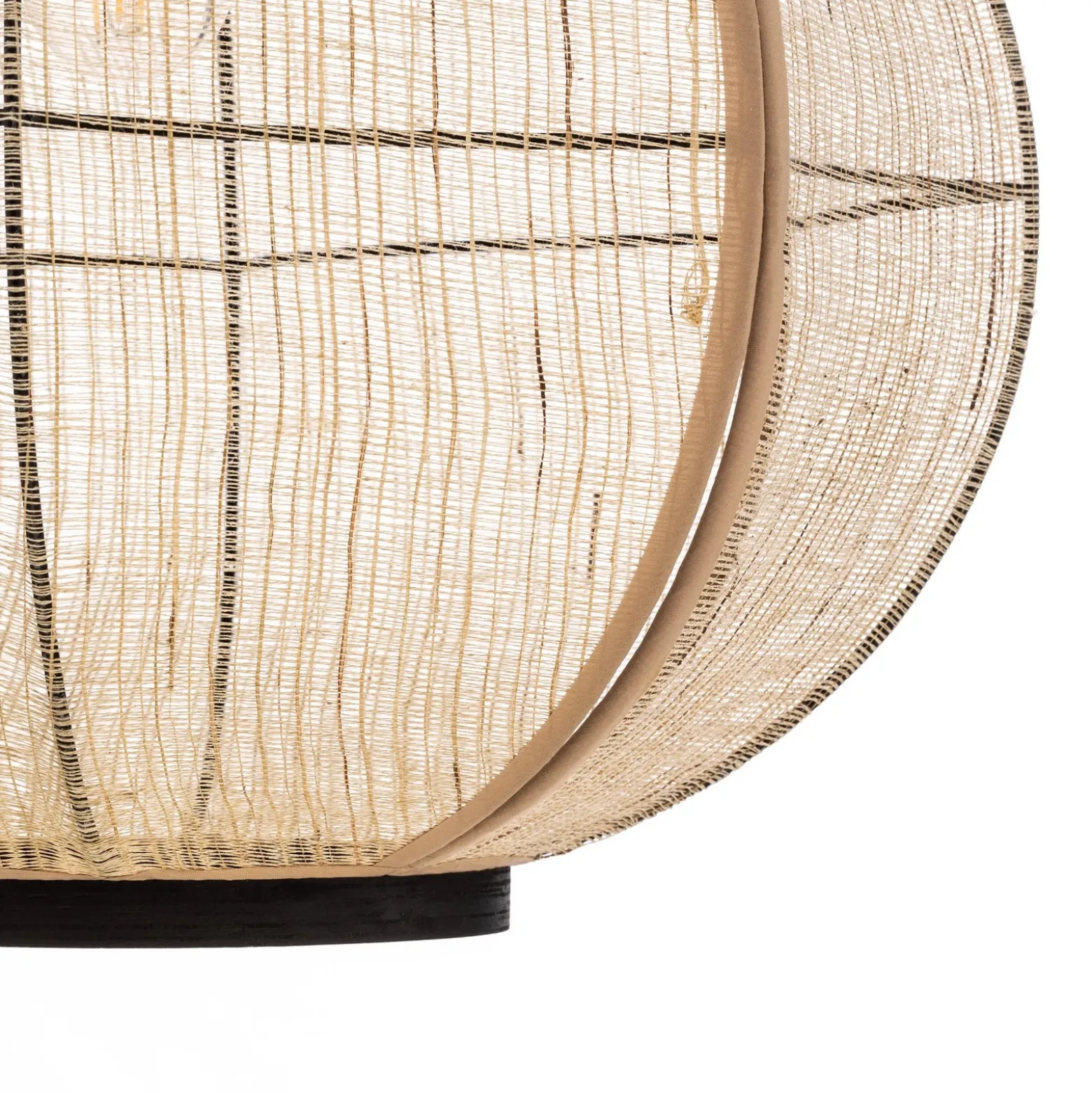 Lámpara colgante Lindby Aurinil, color madera, lino, Ø 48cm, E27