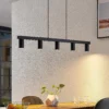 Lámpara colgante Lindby Baliko, negra, 116 cm, 5 luces, GU10