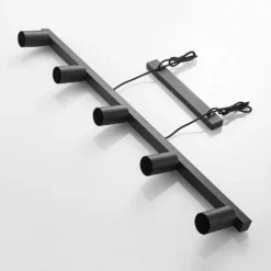 Lámpara colgante Lindby Baliko, negra, 116 cm, 5 luces, GU10