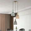 Lámpara colgante Lindby Belarion, multicolor, 3 luces, Ø 55 cm