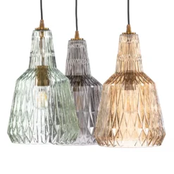 Lámpara colgante Lindby Belarion, multicolor, 3 luces, Ø 55 cm