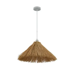 Lámpara colgante Lindby Borys, Ø 55 cm, seagrass, E27