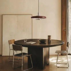 Lámpara colgante Lindby Branford, estilo retro, Ø 35 cm, marrón, metal