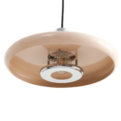 Lámpara colgante Lindby Branford, estilo retro, Ø 35 cm, beige, metal