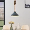 Lámpara colgante Lindby Chaby, Ø 29 cm, 1 luz, metal, cuerda