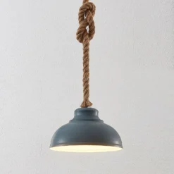 Lámpara colgante Lindby Chaby, Ø 29 cm, 1 luz, metal, cuerda