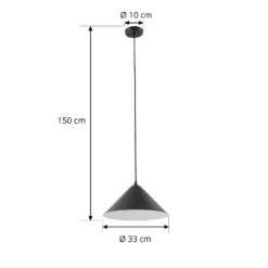Lámpara colgante Lindby Clarine, negro/blanco, Ø 32 cm, metal