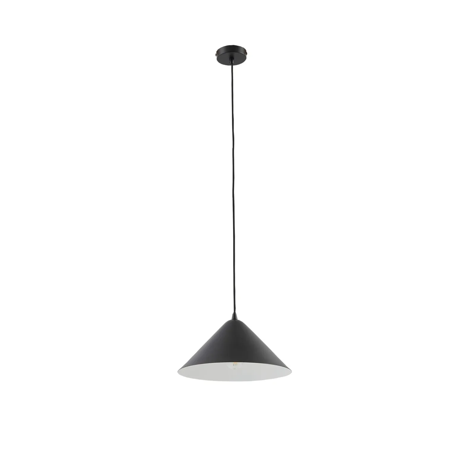 Lámpara colgante Lindby Clarine, negro/blanco, Ø 32 cm, metal