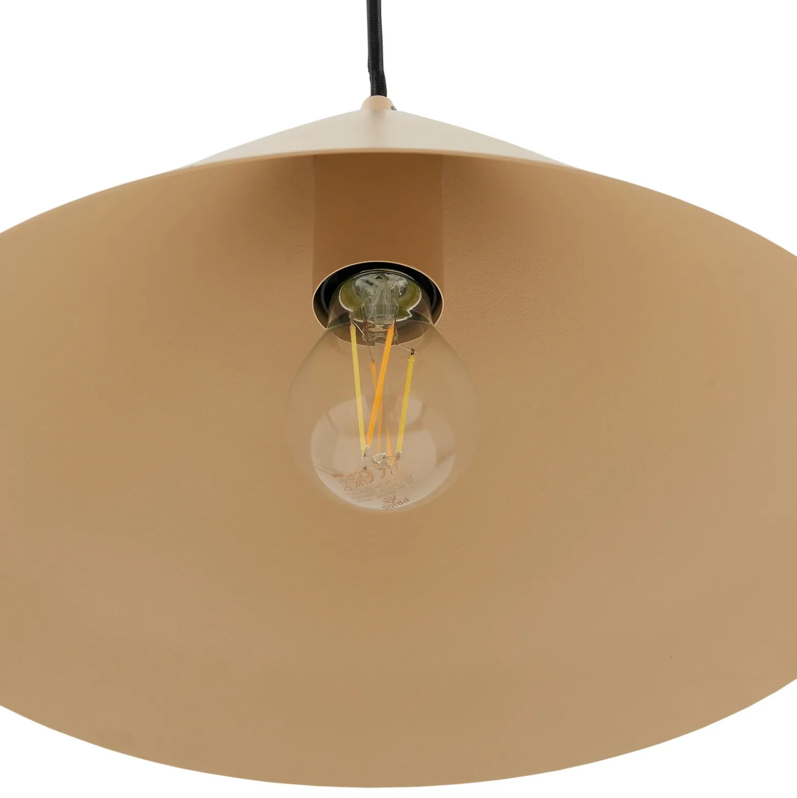 Lámpara colgante Lindby Clarine, beige, Ø 32 cm, metal