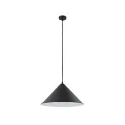 Lámpara colgante Lindby Clarine, blanco/negro, Ø 50 cm, metal