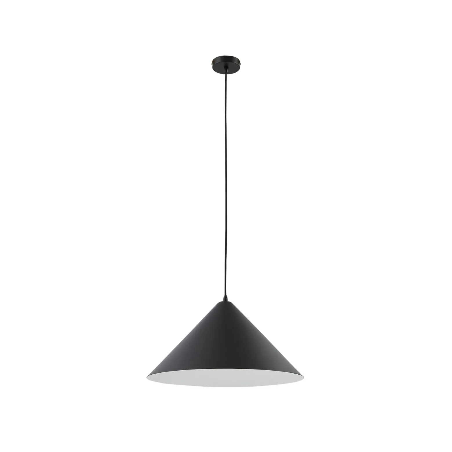 Lámpara colgante Lindby Clarine, blanco/negro, Ø 50 cm, metal