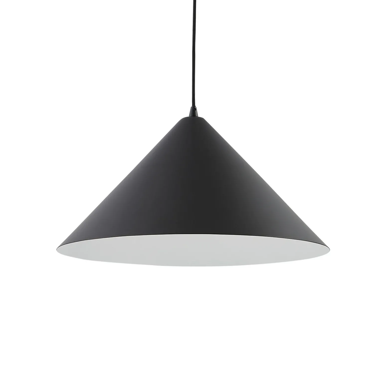 Lámpara colgante Lindby Clarine, blanco/negro, Ø 50 cm, metal
