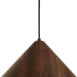 Lámpara colgante Lindby Clarine, nogal, Ø 50 cm, metal