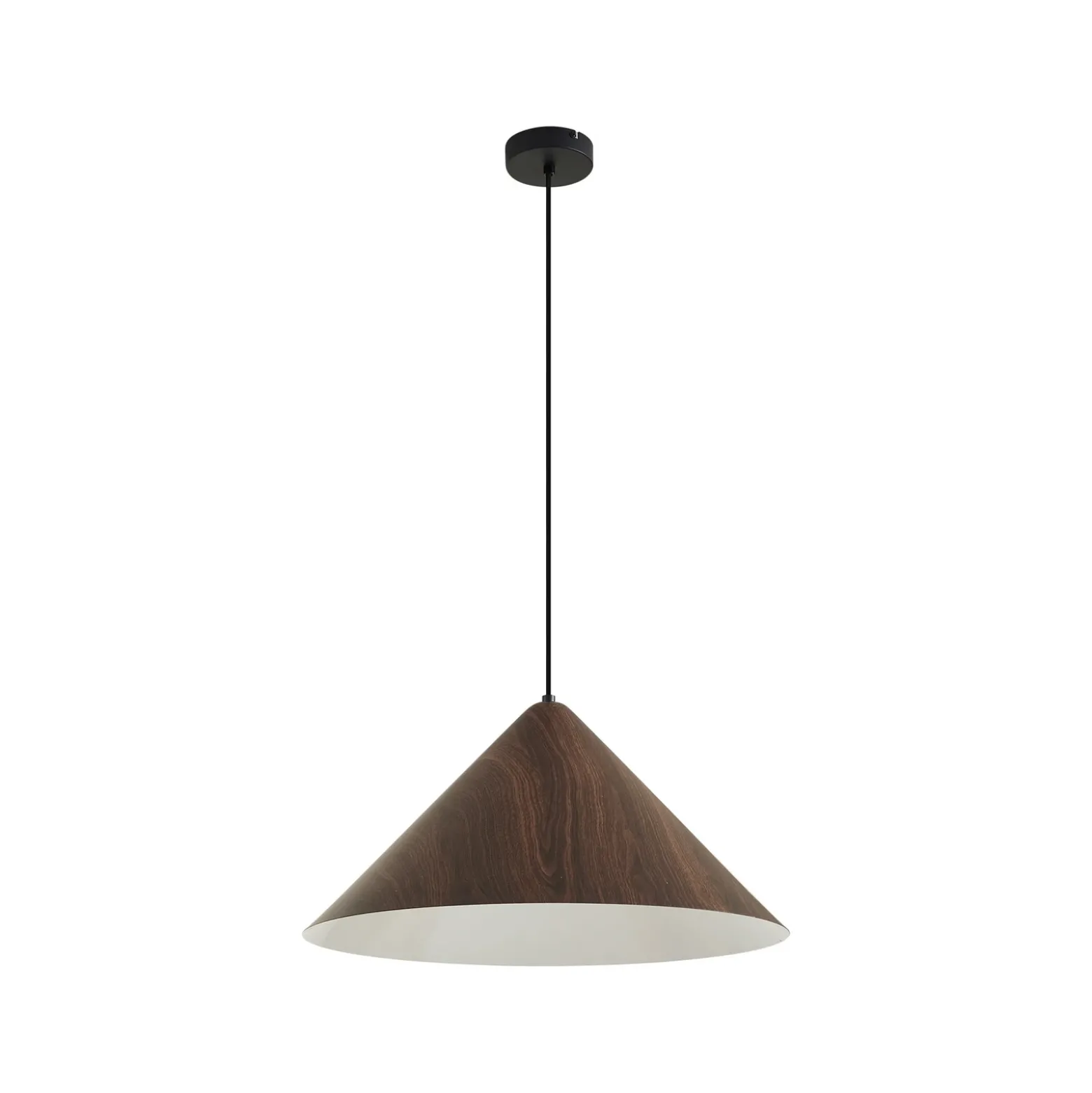 Lámpara colgante Lindby Clarine, nogal, Ø 50 cm, metal