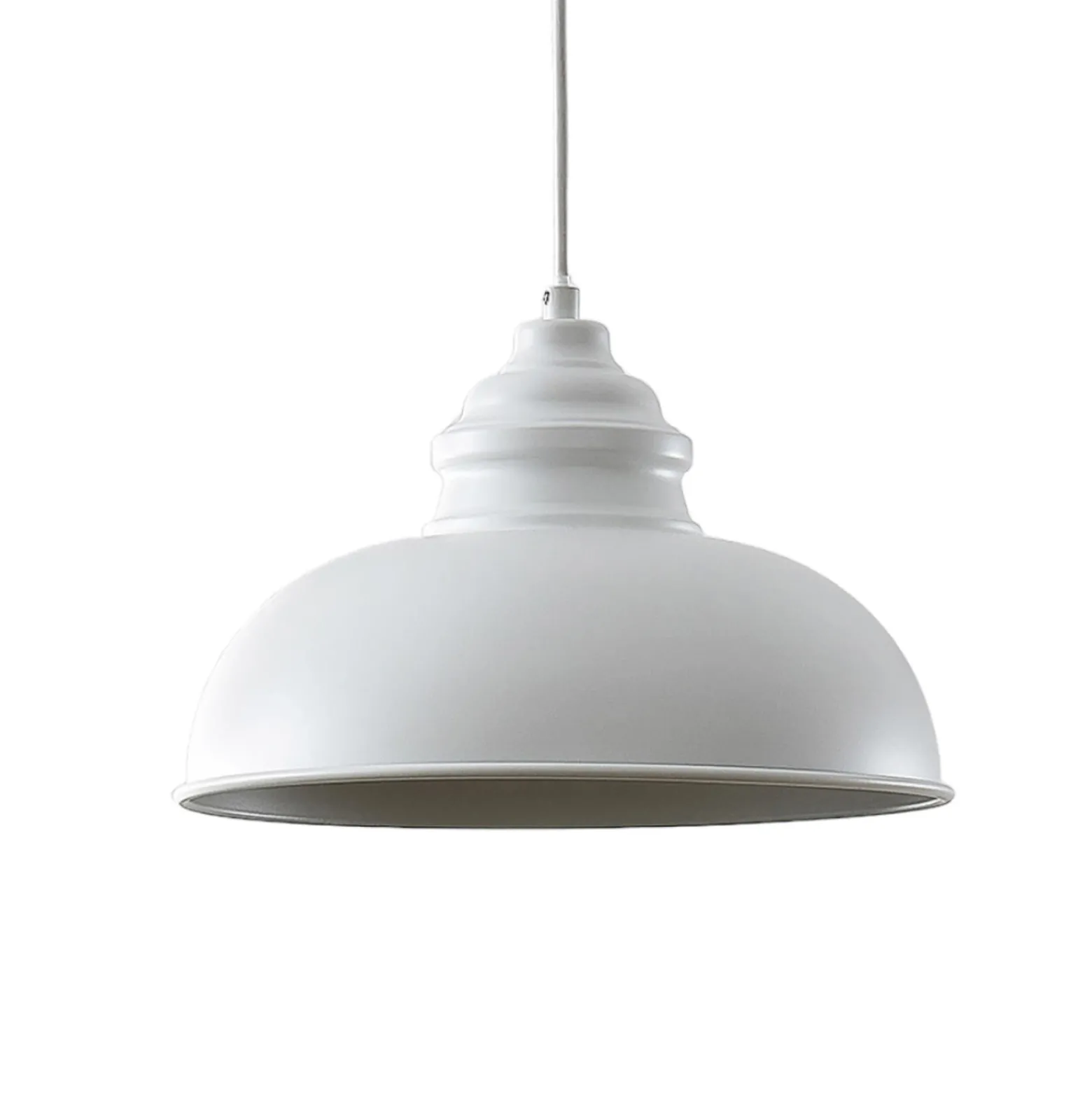 Lámpara colgante Lindby Cliona, blanca, metal, Ø 31 cm, E27