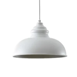 Lámpara colgante Lindby Cliona, blanca, metal, Ø 31 cm, E27