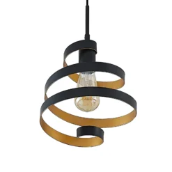 Lámpara colgante Lindby Colten, Ø 50 cm, 3 luces, negra, dorada