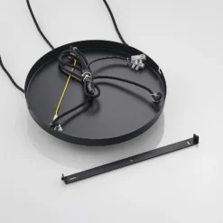 Lámpara colgante Lindby Colten, Ø 50 cm, 3 luces, negra, dorada