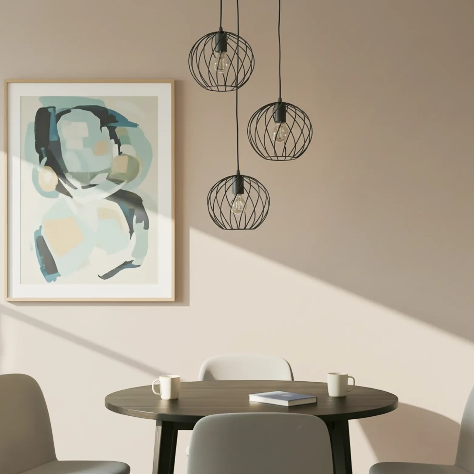 Lámpara colgante Lindby Danika, redonda, Ø 50 cm, negra, metal
