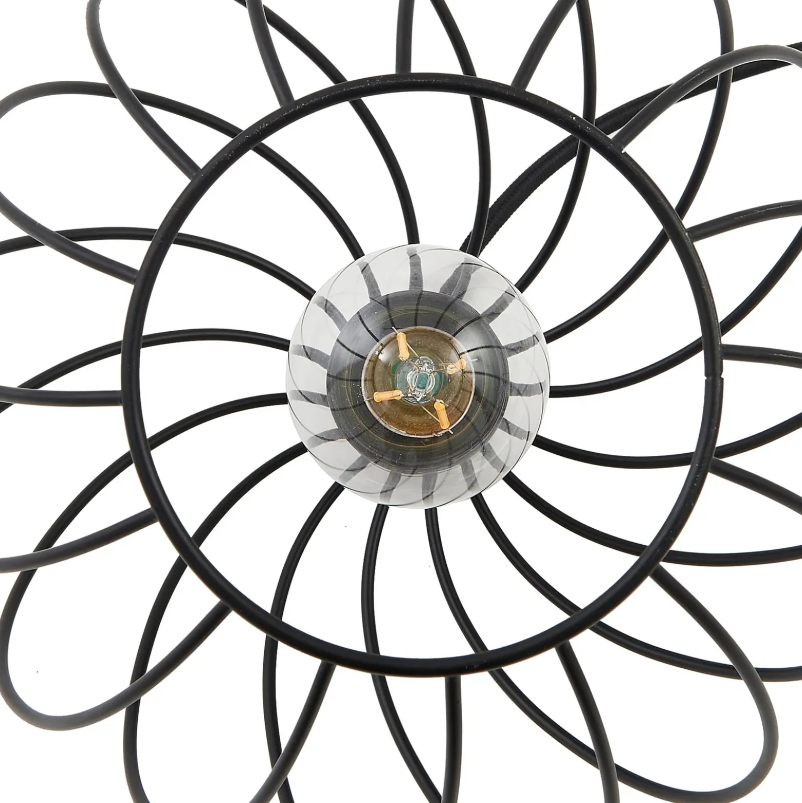 Lámpara colgante Lindby Danika, redonda, Ø 50 cm, negra, metal