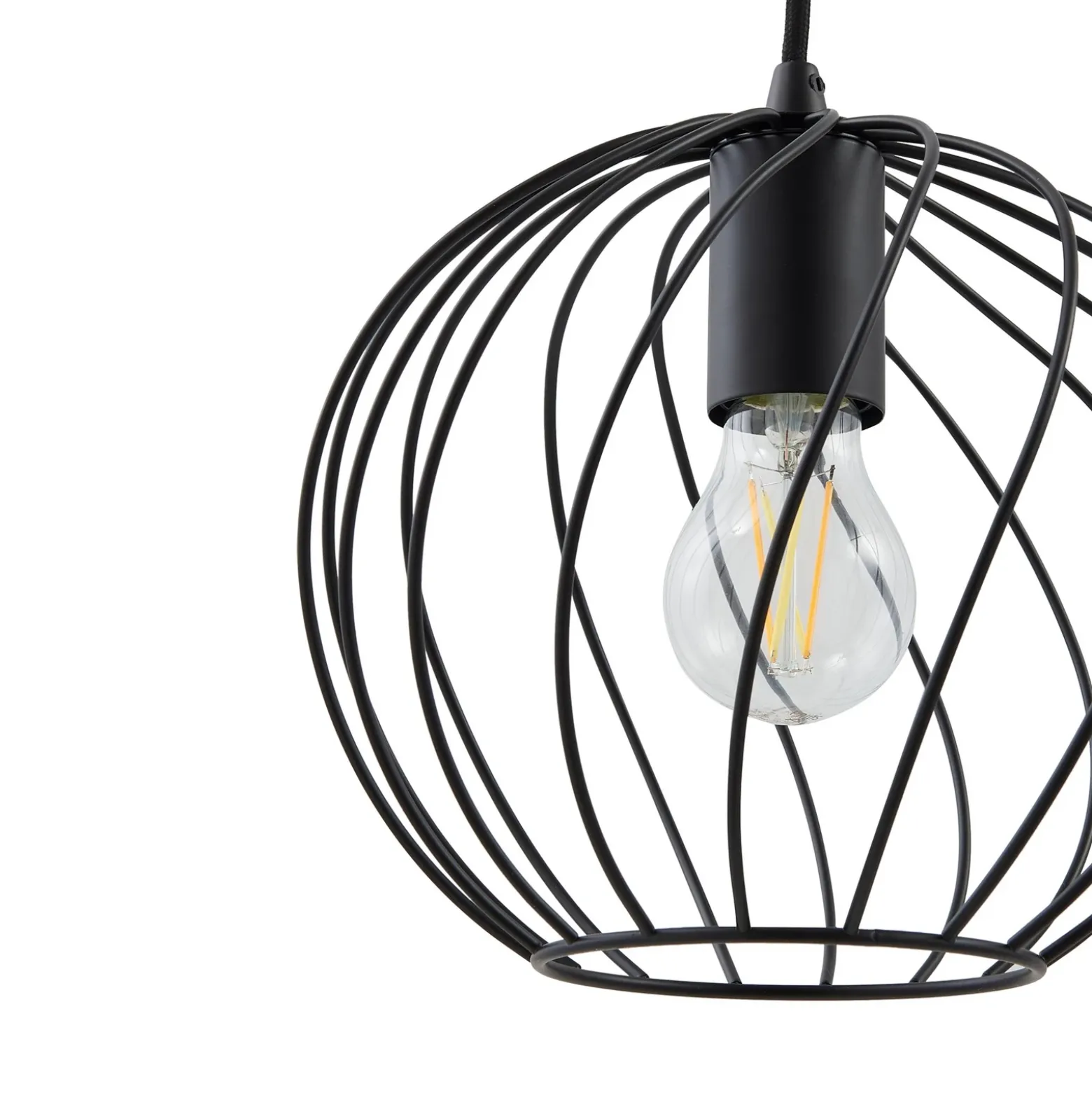 Lámpara colgante Lindby Danika, redonda, Ø 50 cm, negra, metal